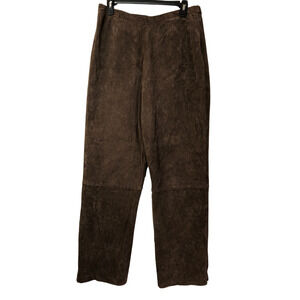 Vintage Nancy Bolen City Girl Pants Women Brown Suede Leather Western Y2K Mocha
